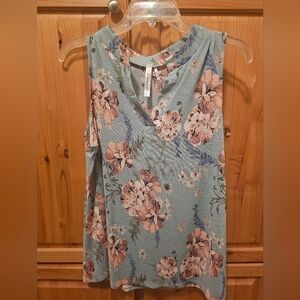 Scarlett Floral Blouse - Blue and Pink